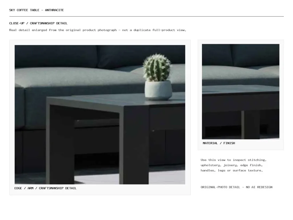 Sky Coffee Table – Anthracite Closeup
