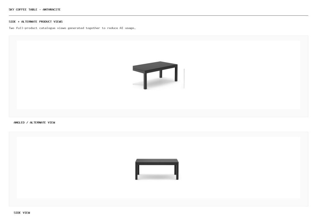 Sky Coffee Table – Anthracite angled alternate and side product views