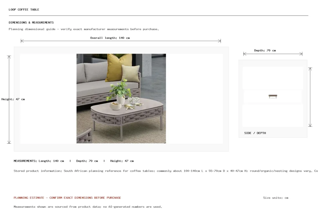 Loop Coffee Table Dimension