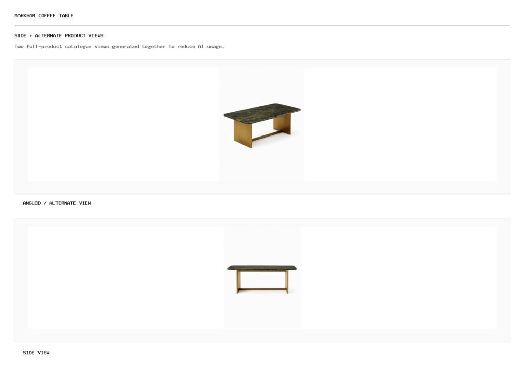 Markham Coffee Table angled alternate and side product views