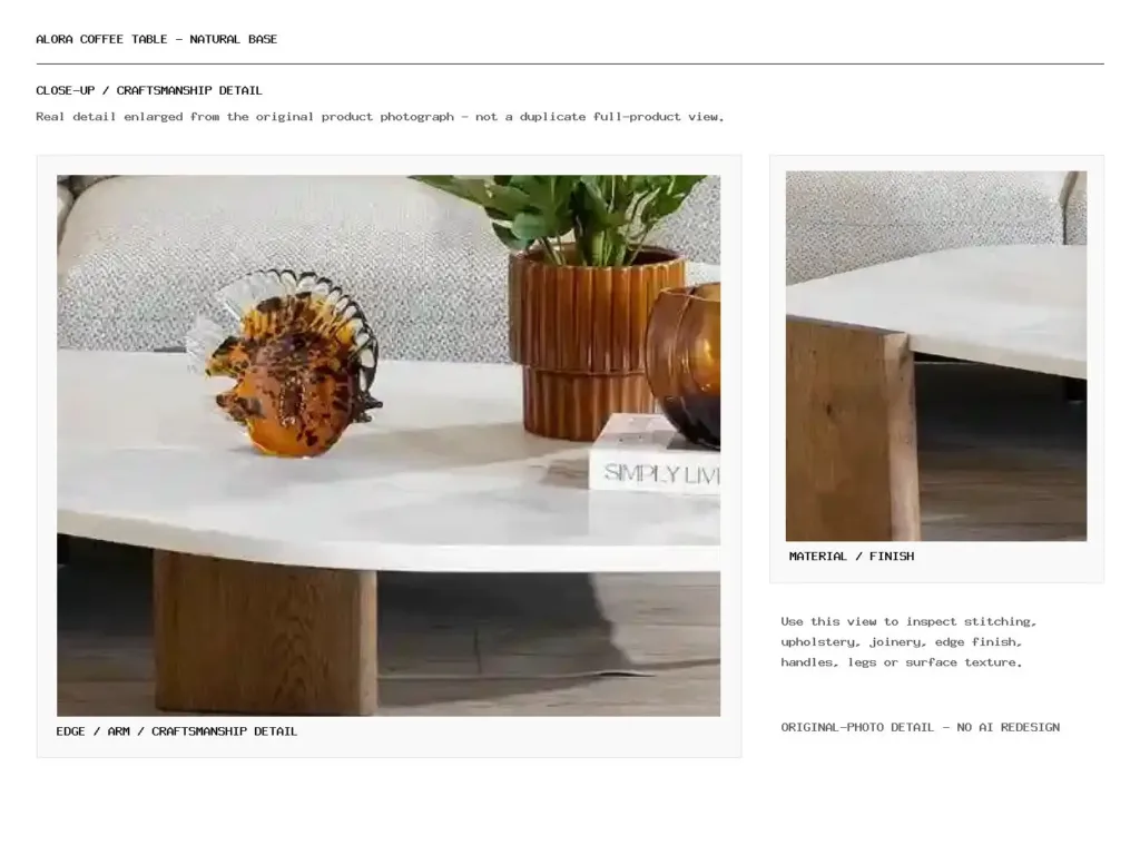 Alora Coffee Table – Natural Base Closeup
