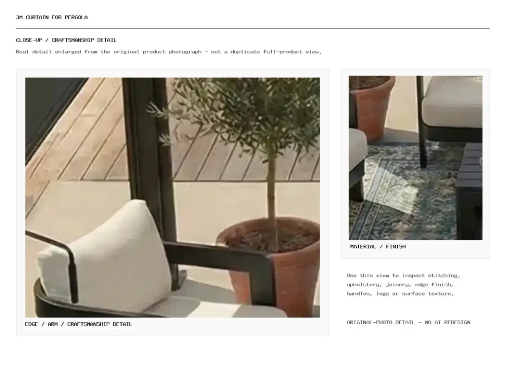 3m Curtain for Pergola Closeup