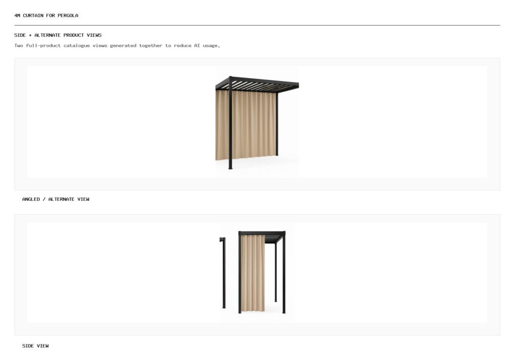 4m Curtain for Pergola angled alternate and side product views