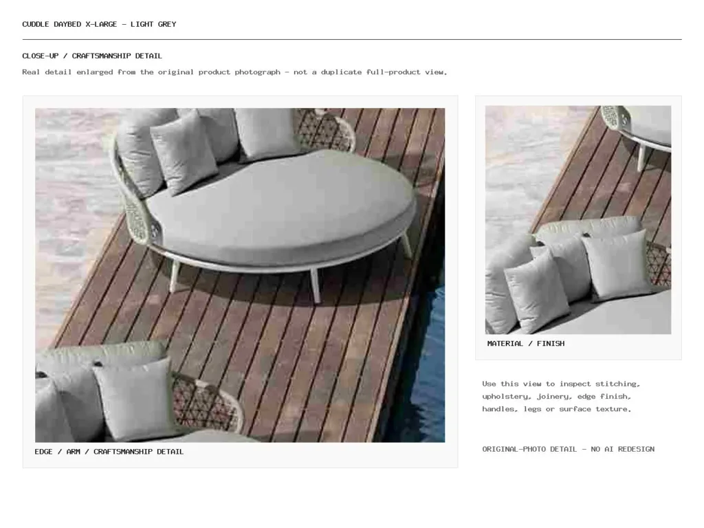 Cuddle Daybed X-Large – Light Grey Closeup