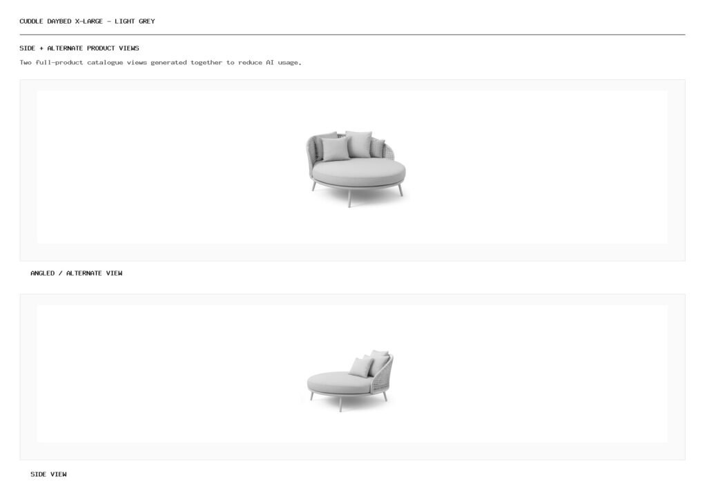 Cuddle Daybed X-Large – Light Grey angled alternate and side product views