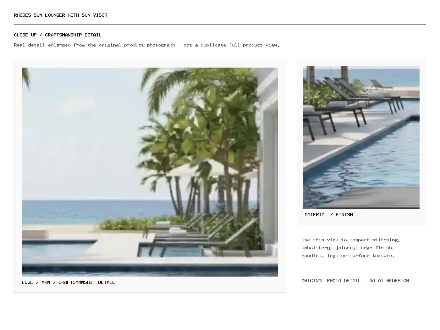 Rhodes Sun Lounger with Sun Visor Closeup