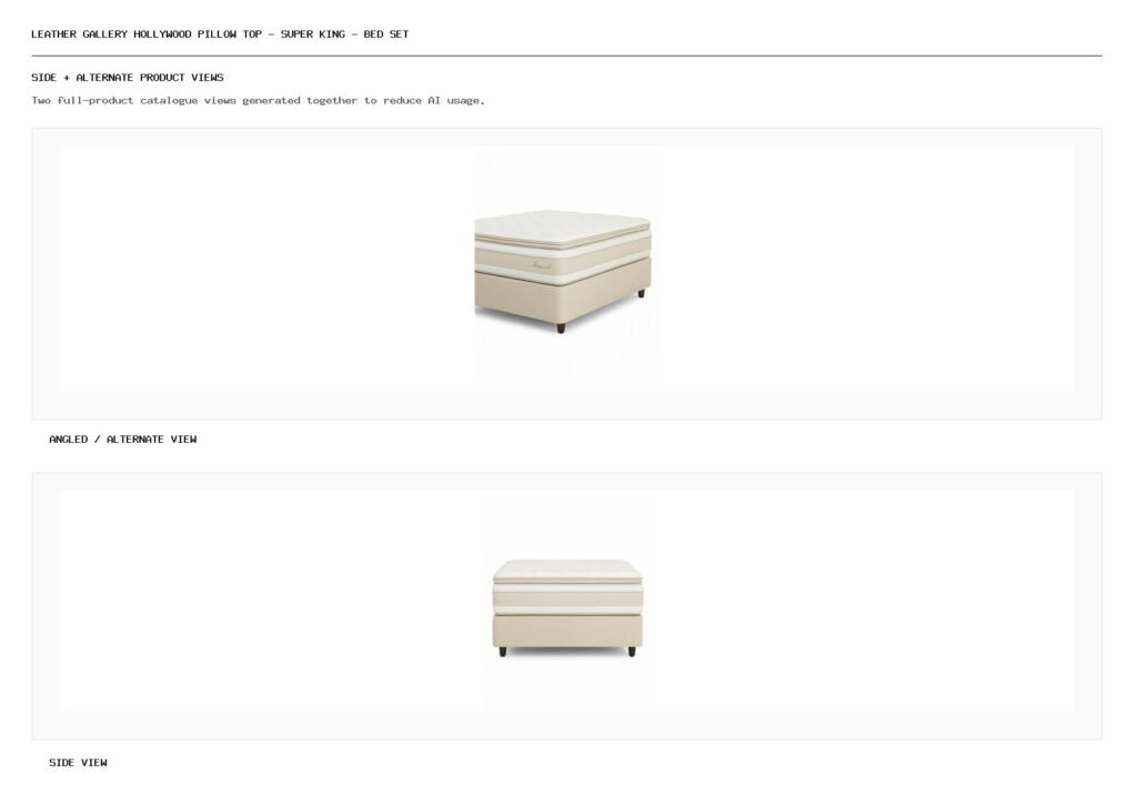 Leather Gallery HollyWood Pillow Top - Super King - Bed Set angled alternate and side product views