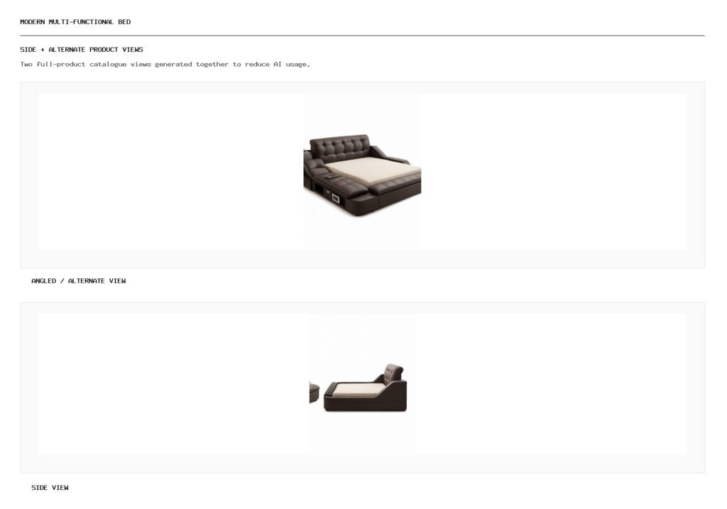 Modern Multi-Functional Bed angled alternate and side product views
