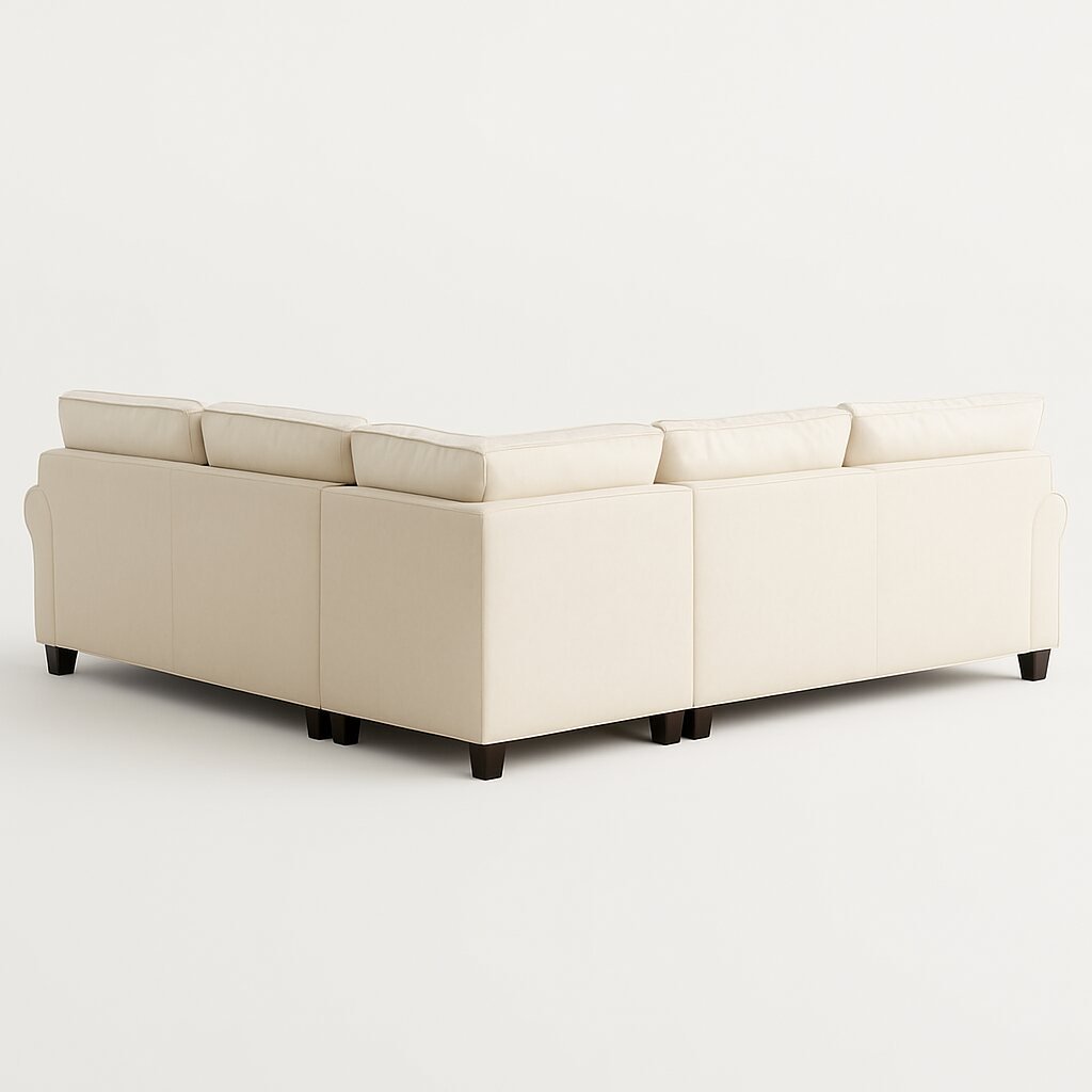 Signature Cream Sectional Sofa Rear