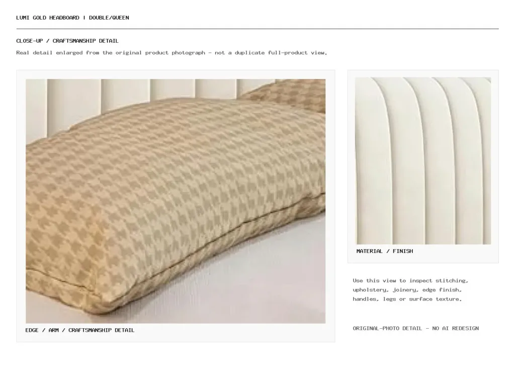 Lumi Gold Headboard | Double/Queen Closeup
