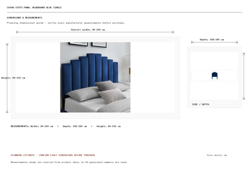 Cayha Steps Panel Headboard Blue Single Dimension