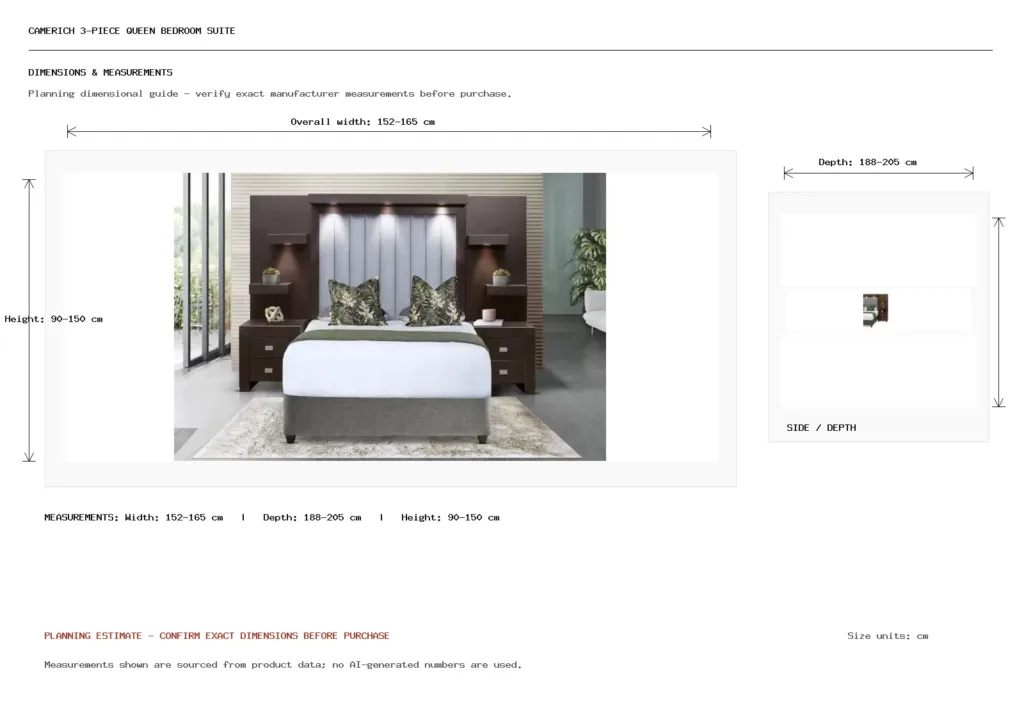 Camerich 3-Piece Queen Bedroom Suite Dimension