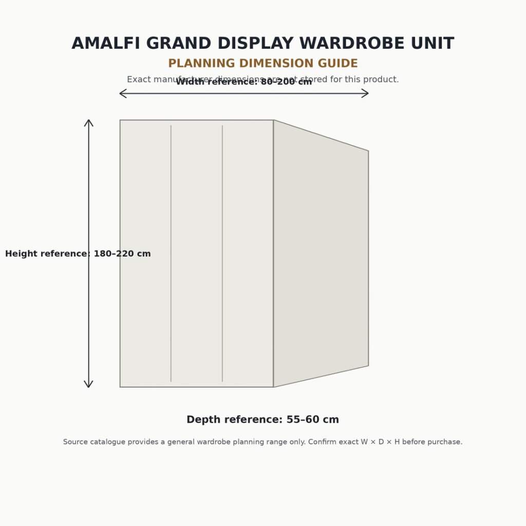 AMALFI GRAND DISPLAY WARDROBE UNIT Dimension