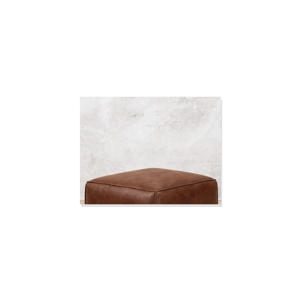 Austin Leather Ottoman Closeup
