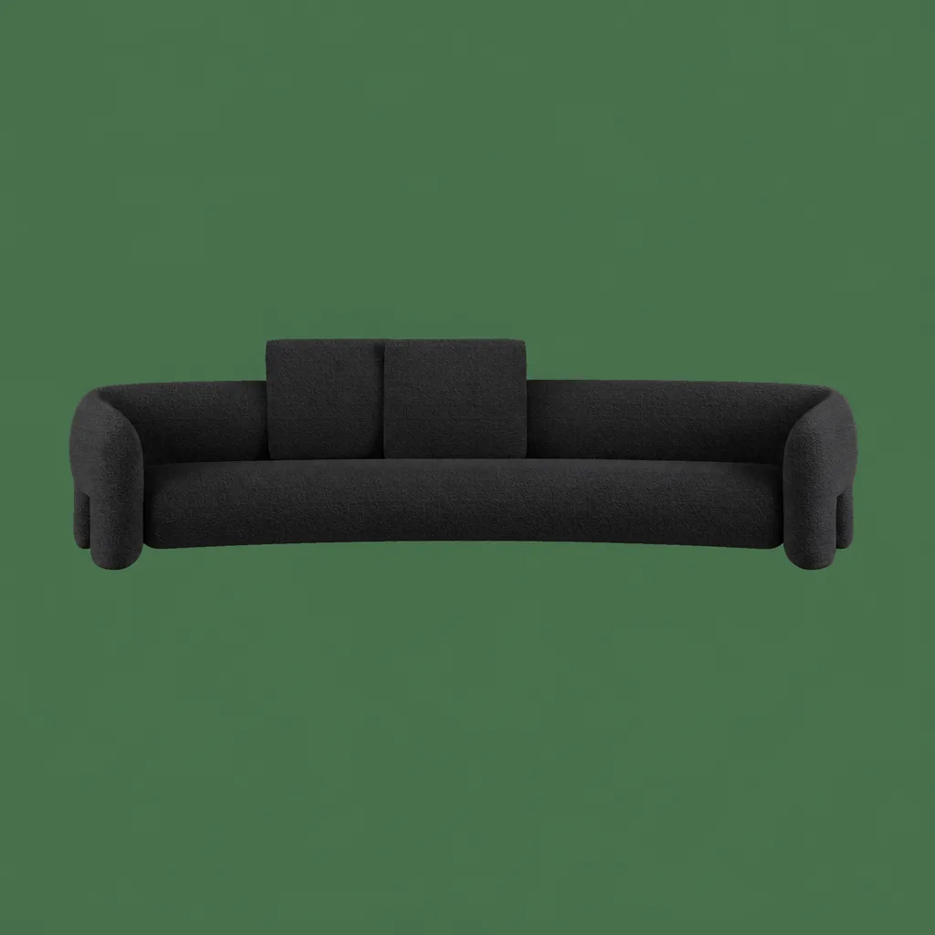 Boucle Open Arms Sofa