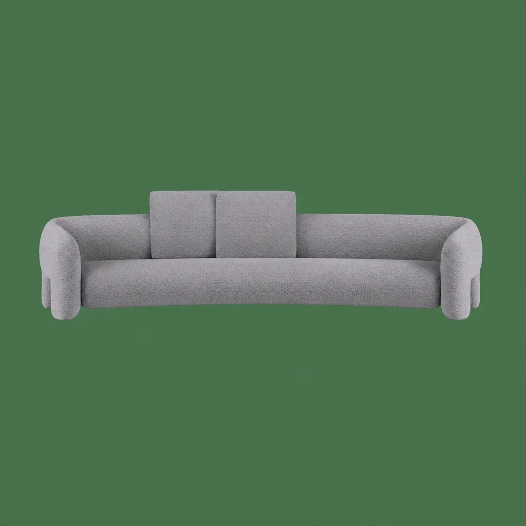 Boucle Open Arms Sofa