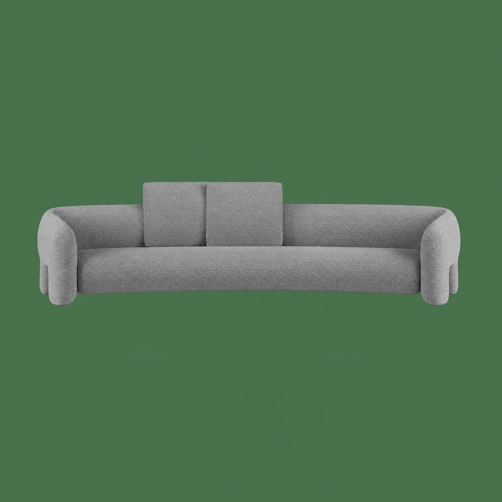Boucle Open Arms Sofa