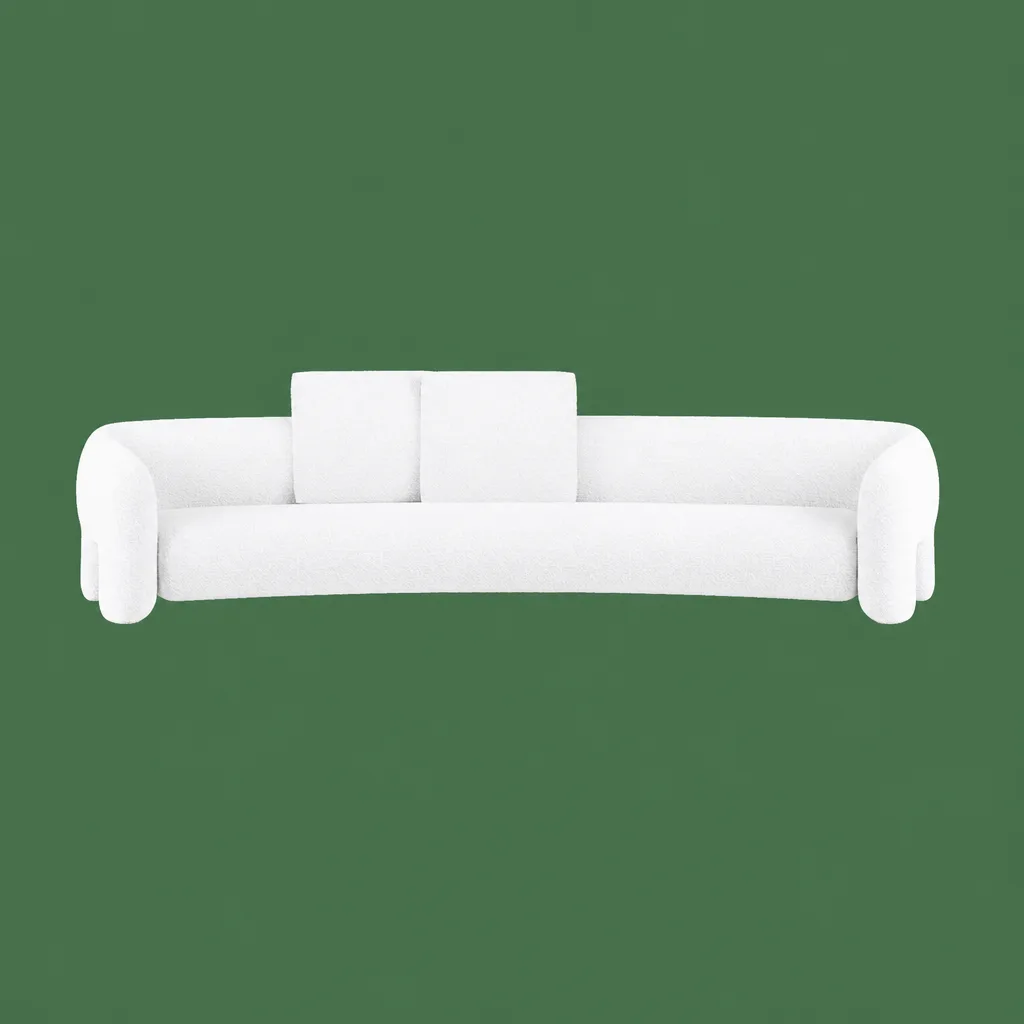 Boucle Open Arms Sofa