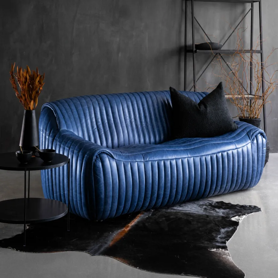 Cuban 3 Seater Leather Couch Tan