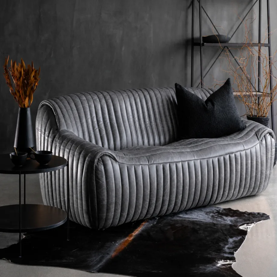 Cuban 3 Seater Leather Couch Tan