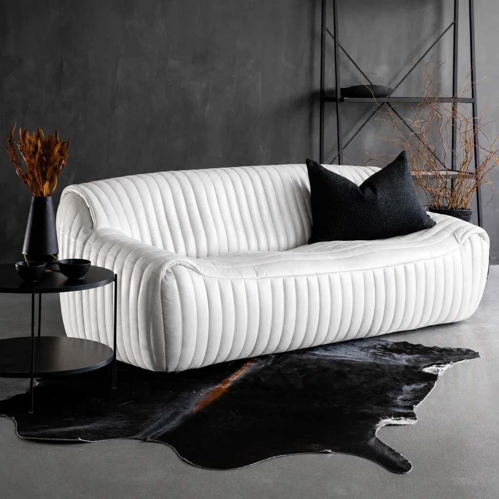 Cuban 3 Seater Leather Couch Tan