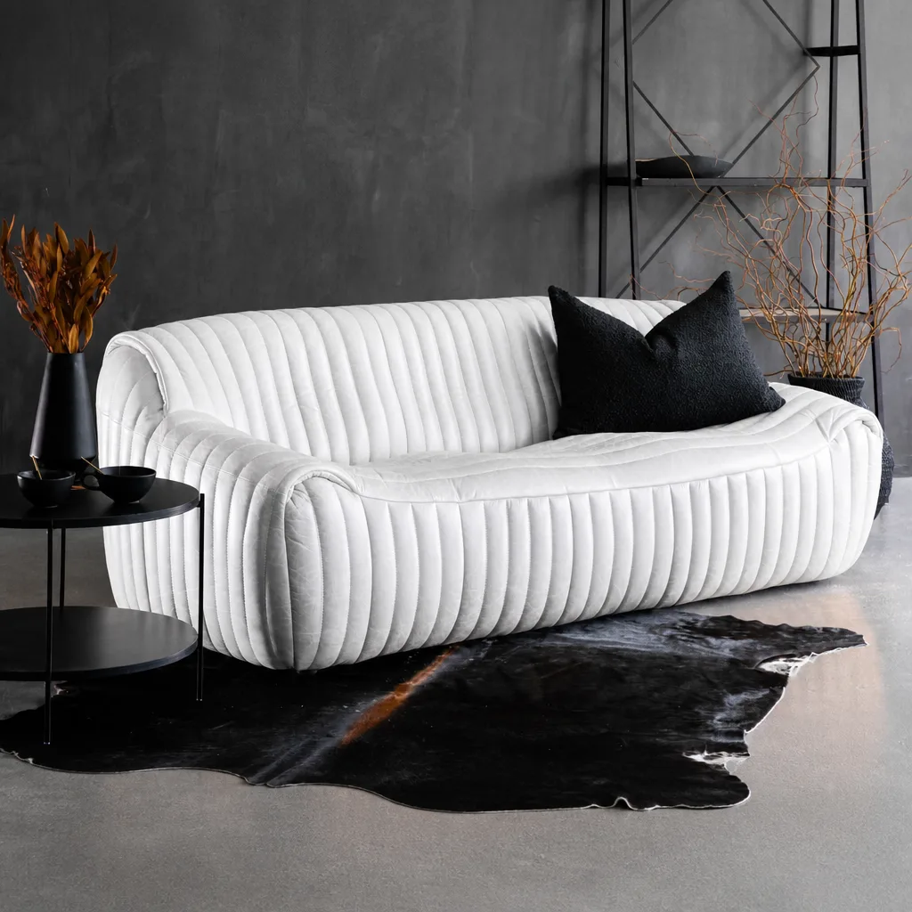 Cuban 3 Seater Leather Couch Tan