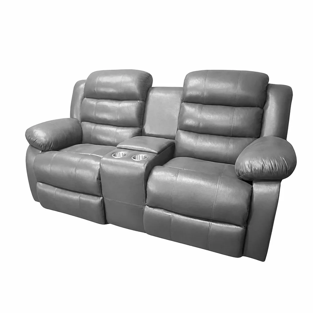 Dark Brown Buffalo Suede Material Two Seater Recliner Couch Sofa