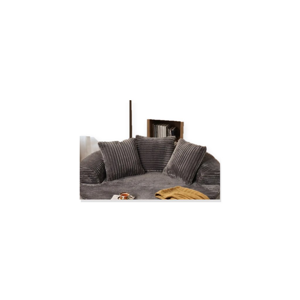 DECORMINI 59″ O-Shape Modular Couch, Plush Corduroy Fabric, No Assembly Required Closeup