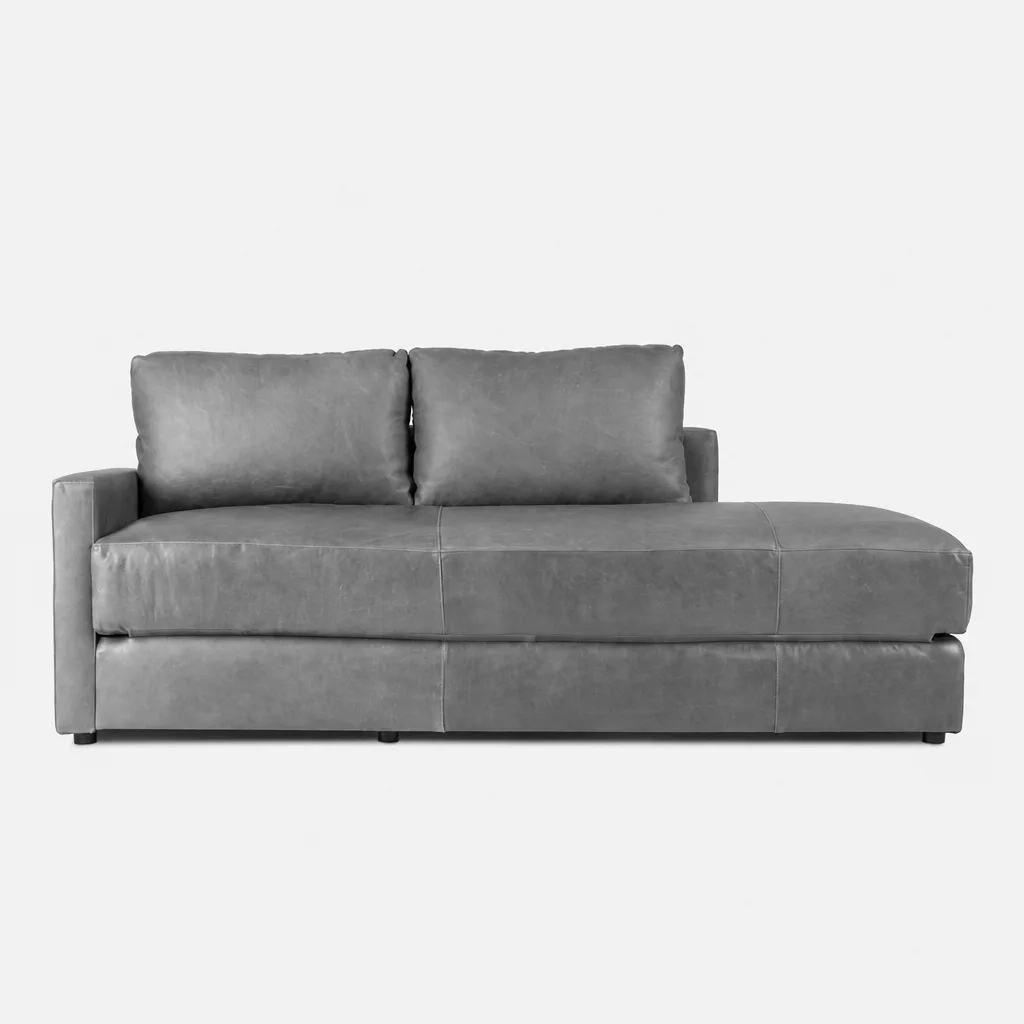 Delia Leather Sleeper Couch Codiac Taupe