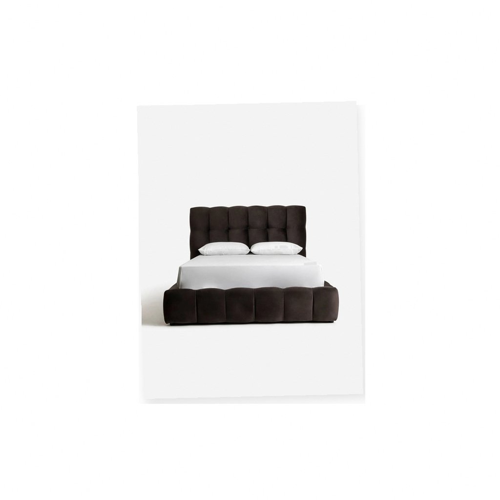 Deluca Tufted Bed LuxGuard Velvet Anthracite Alternate