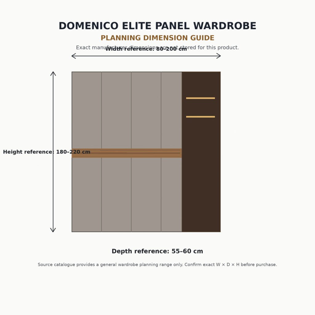 DOMENICO ELITE PANEL WARDROBE Dimension