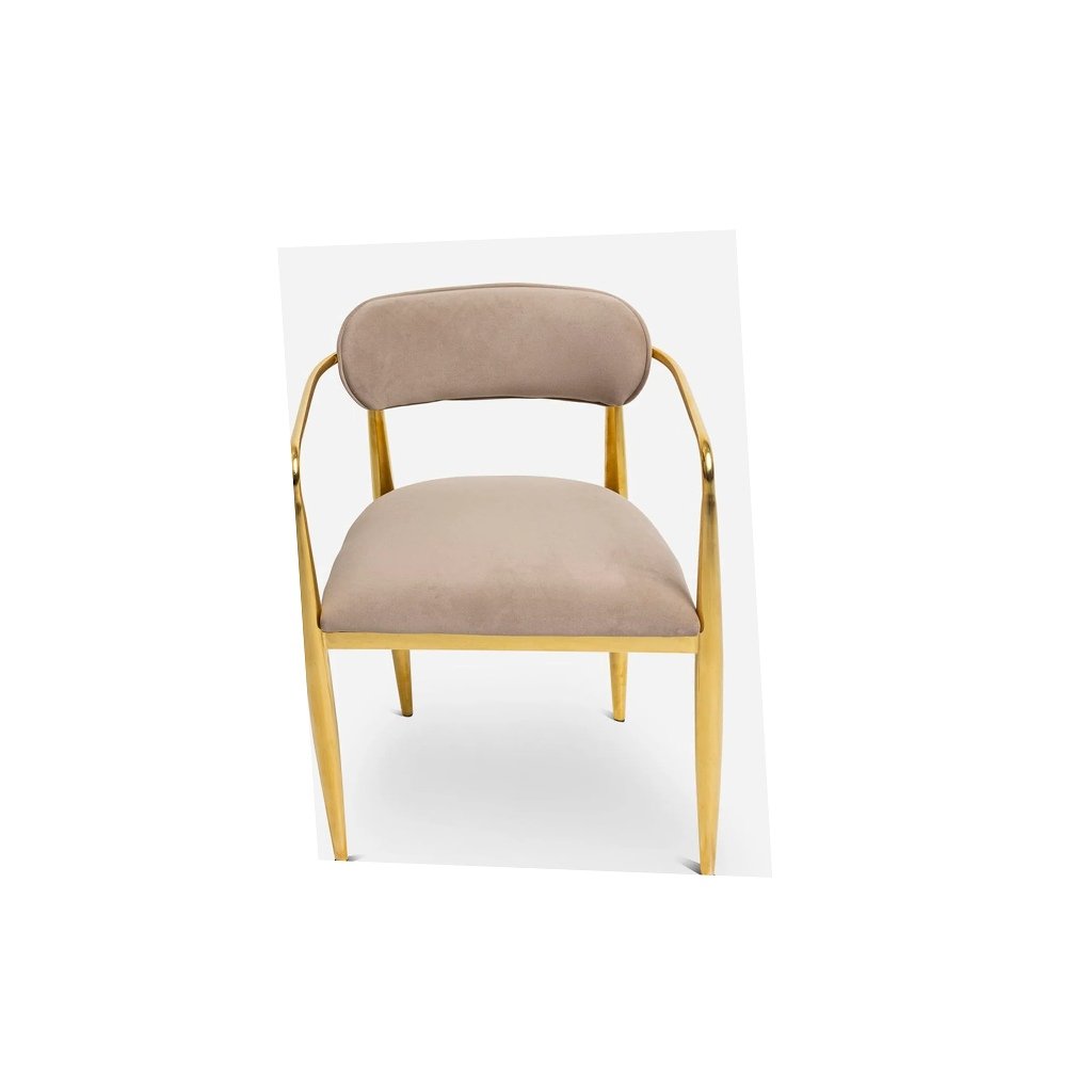 Eldon Dining Chair Brass Leg Velvet Caramel Alternate