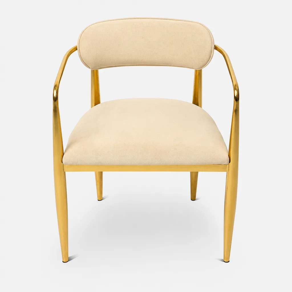 Eldon Dining Chair Brass Leg Velvet Caramel
