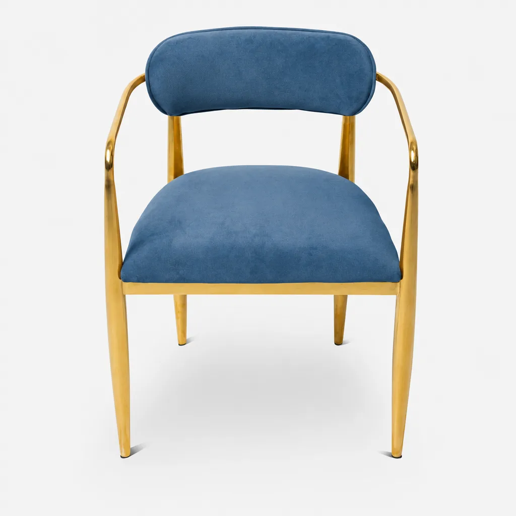 Eldon Dining Chair Brass Leg Velvet Caramel