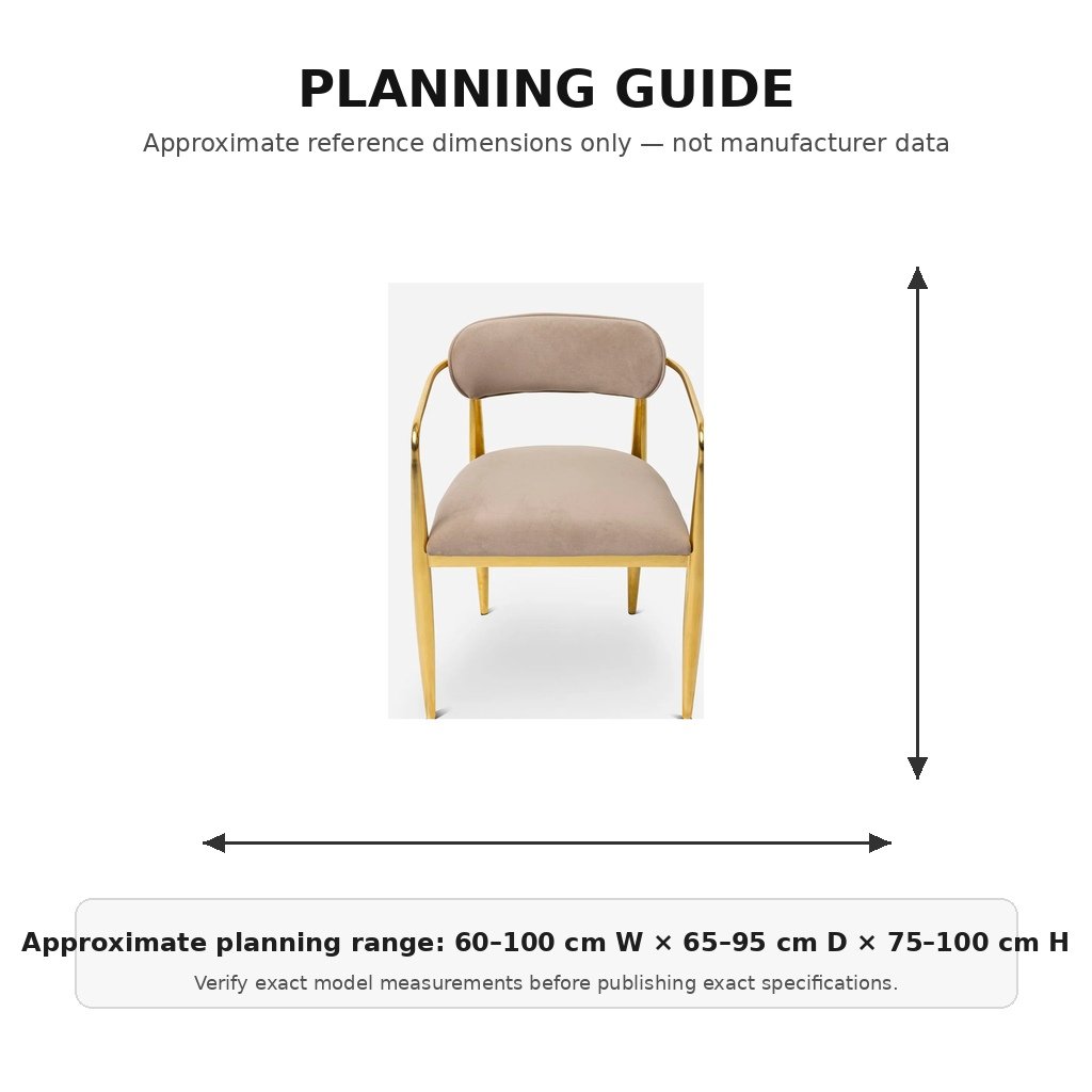 Eldon Dining Chair Brass Leg Velvet Caramel Dimension