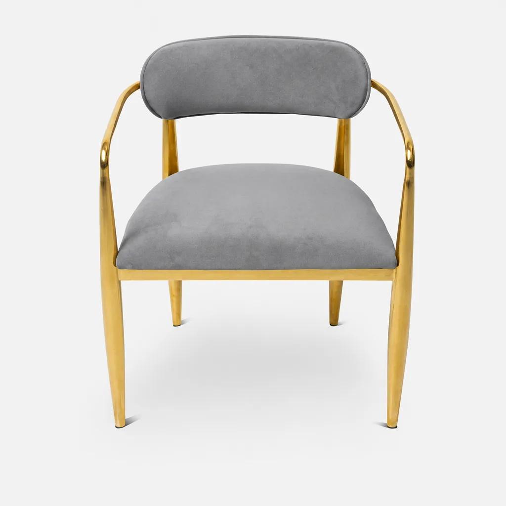 Eldon Dining Chair Brass Leg Velvet Caramel