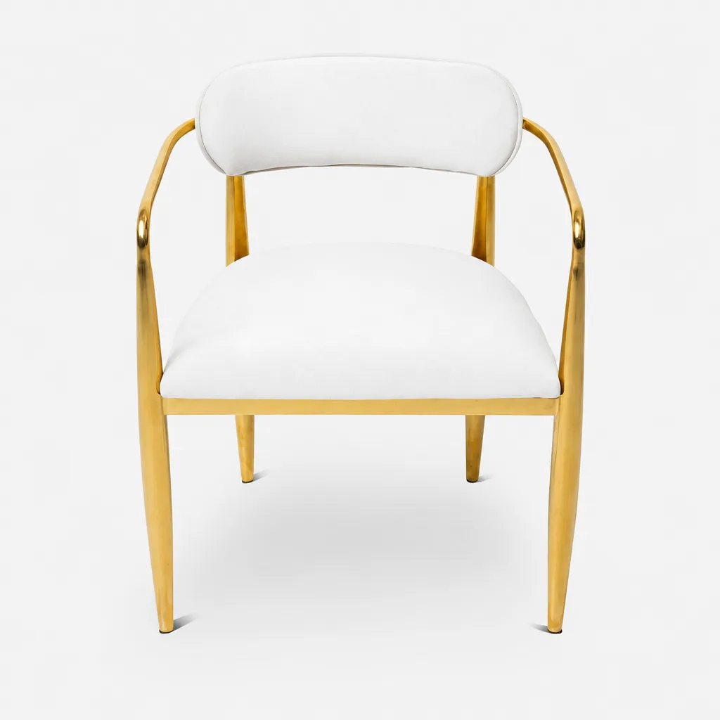 Eldon Dining Chair Brass Leg Velvet Caramel