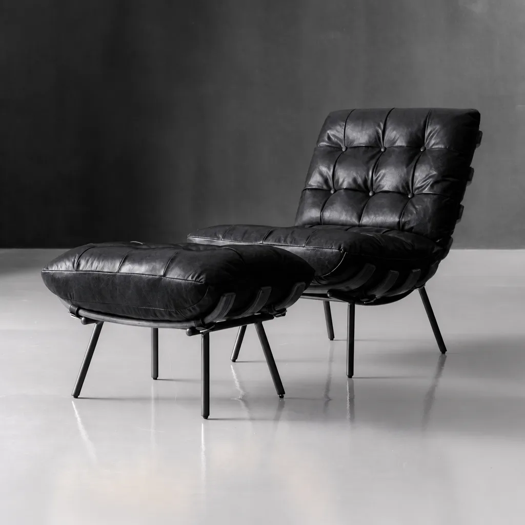 Fidel Leather Lounge Chair – Tan
