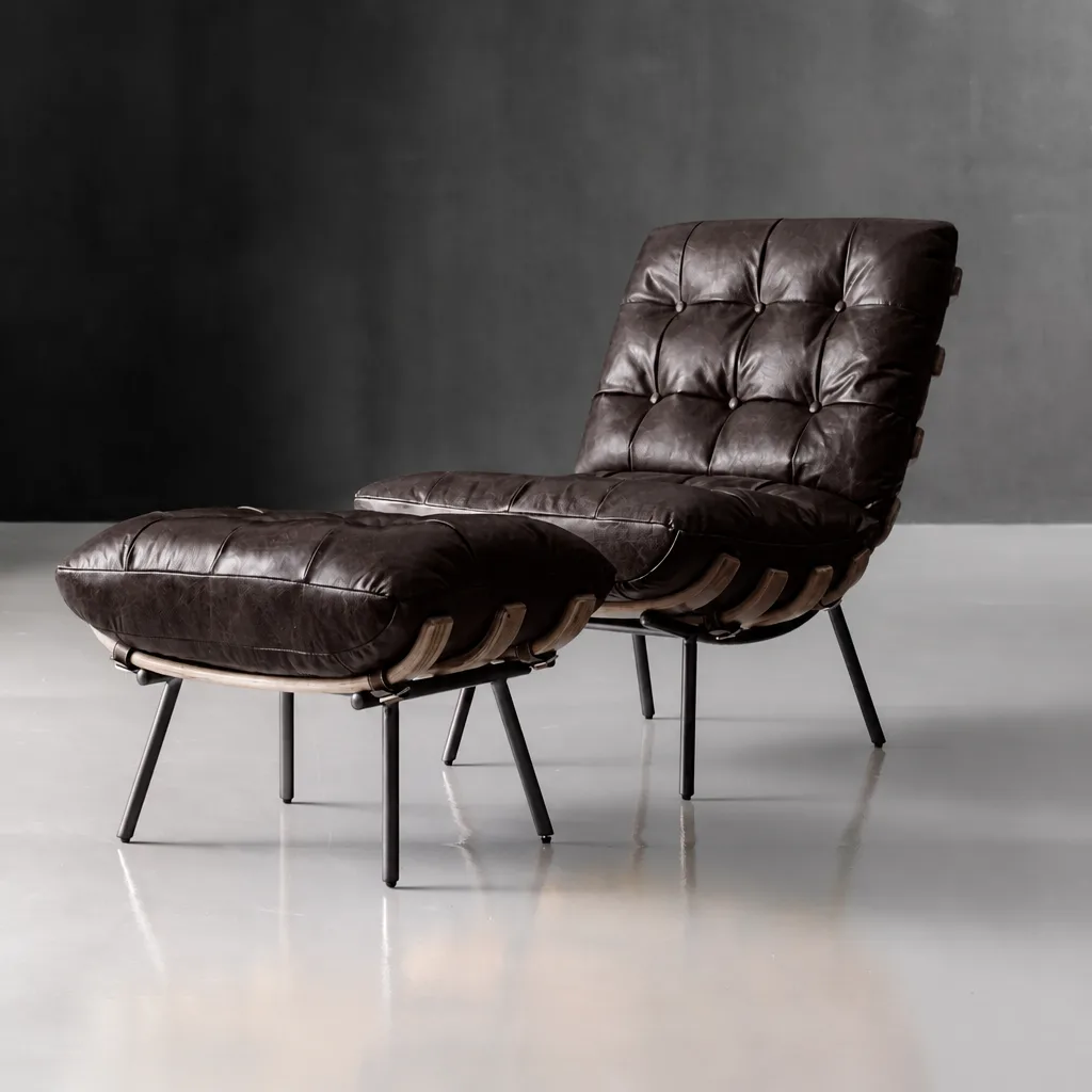 Fidel Leather Lounge Chair – Tan