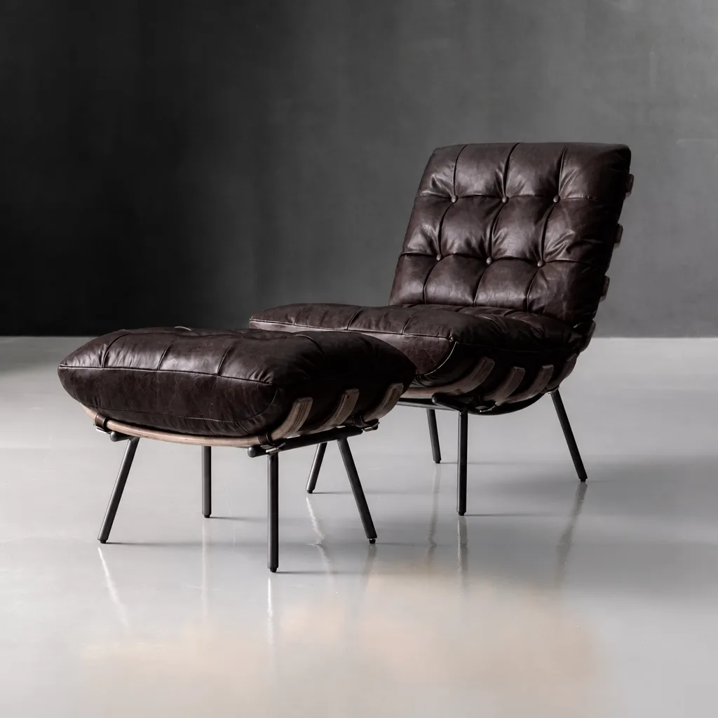 Fidel Leather Lounge Chair – Tan