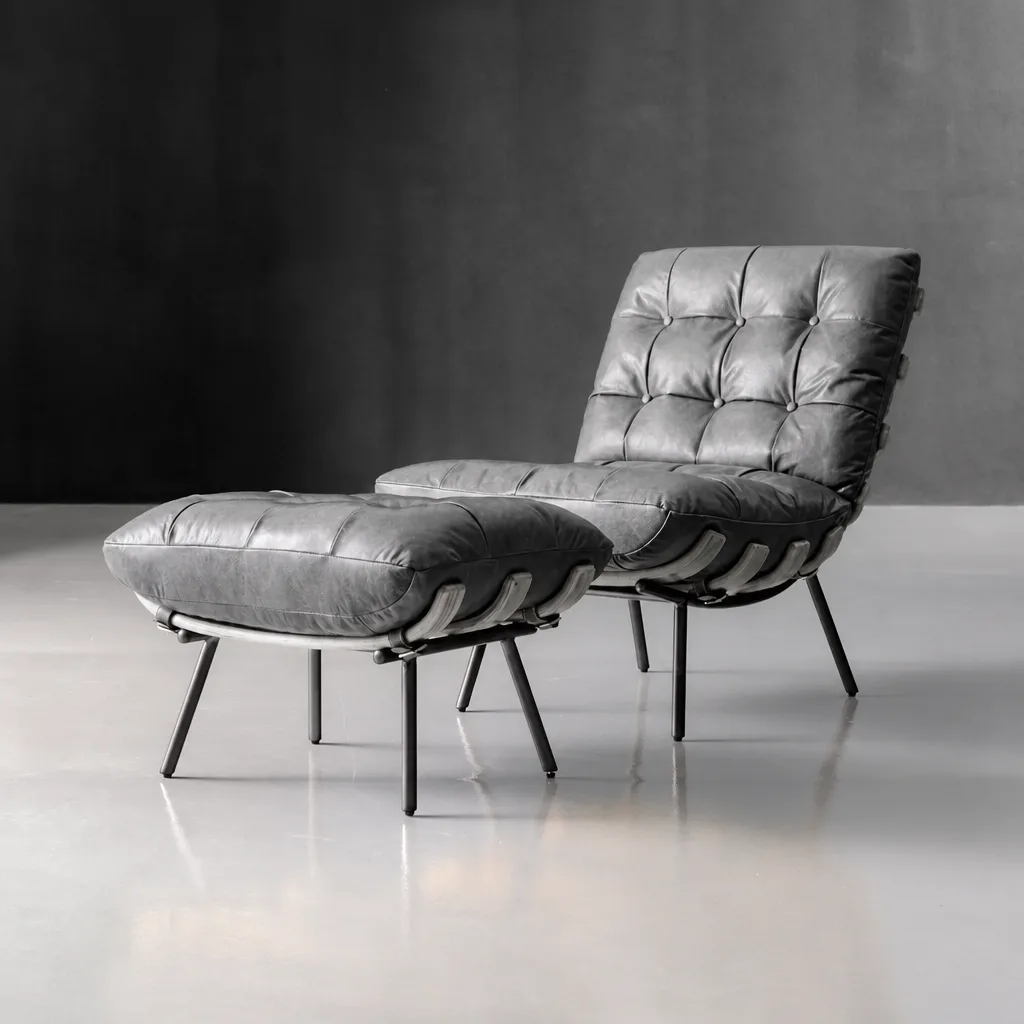 Fidel Leather Lounge Chair – Tan