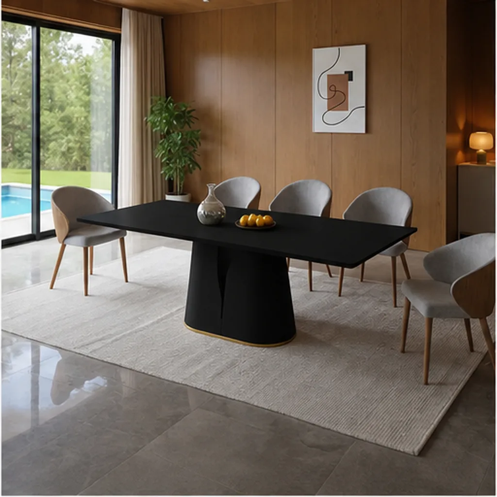 FLORENCE WOOD-TOP DINING TABLE - Black AI