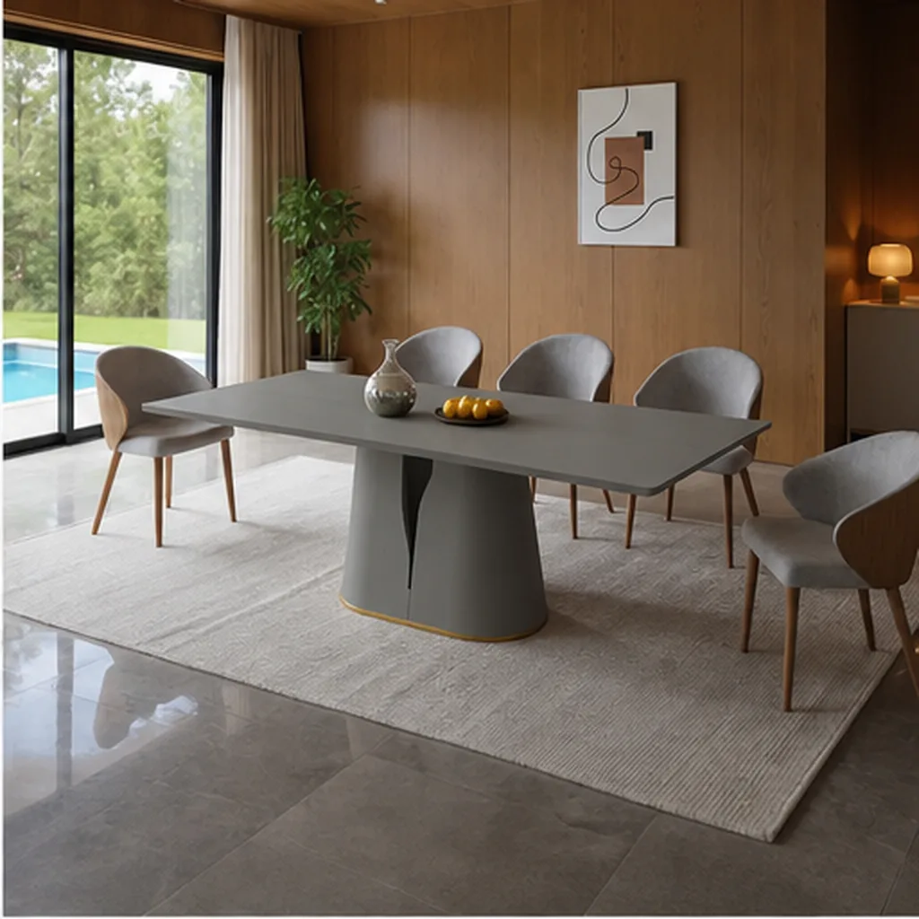 FLORENCE WOOD-TOP DINING TABLE - Grey AI