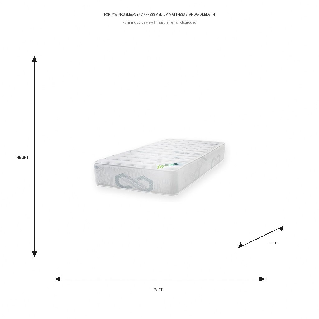 Forty Winks SleepSync Xpress Medium Mattress Standard Length Dimension