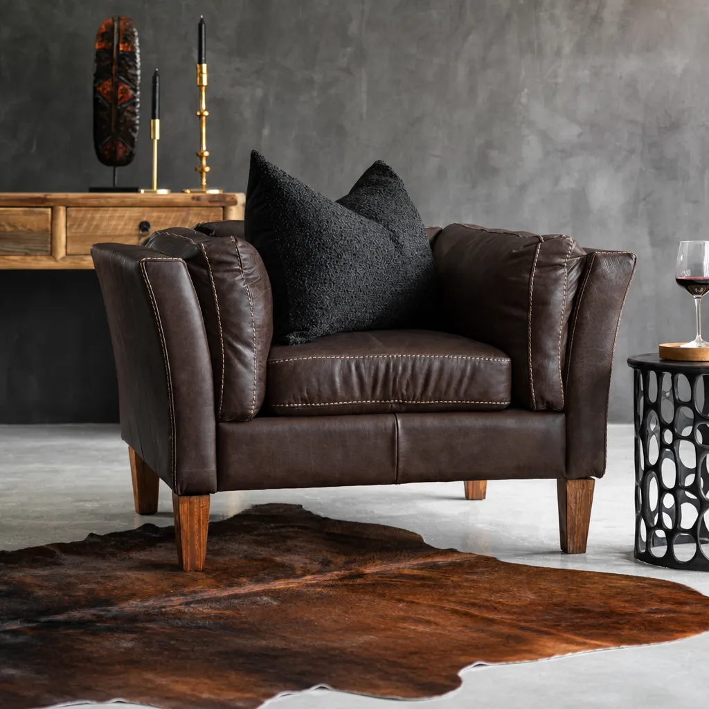 Granger Leather Armchair – Vintage Tan
