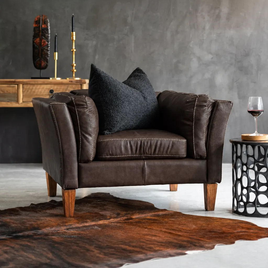 Granger Leather Armchair – Vintage Tan