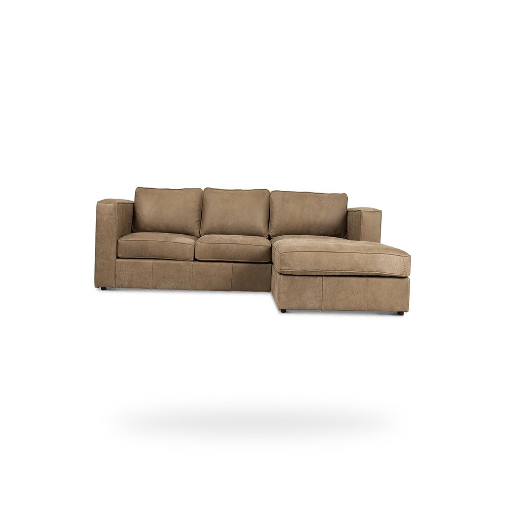 Huxley Corner Couch Kalahari Leather Brown Side