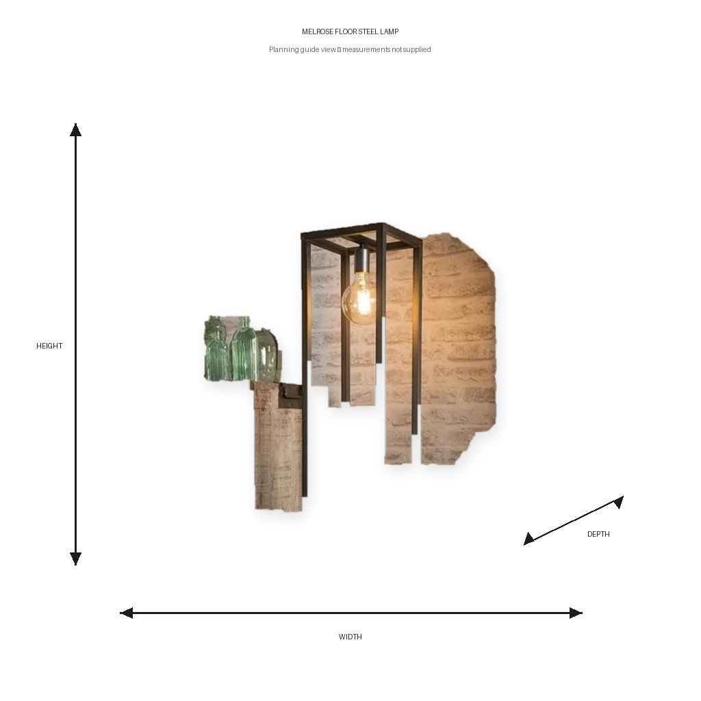 Melrose Floor Steel Lamp Dimension