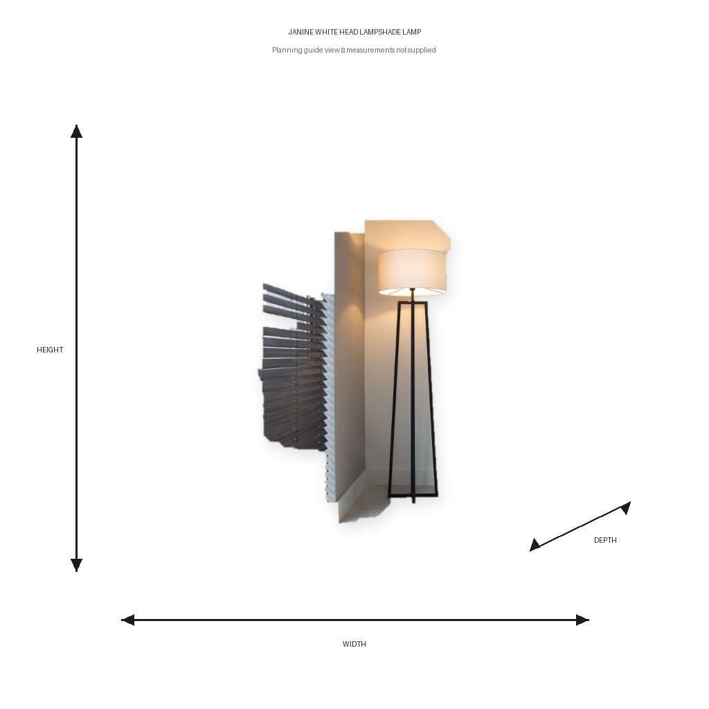 Janine White Head Lampshade Lamp Dimension