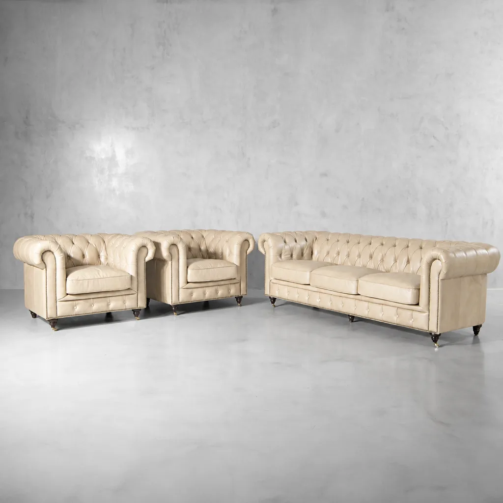 Jefferson Leather Lounge Suite – Smoke